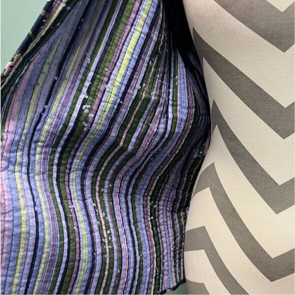 Rebecca Malone Blue Floral Quilted lightweight Jacket - Picture 4 of 8